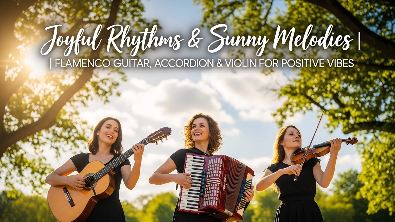 Joyful Rhythms & Sunny Melodies | Flamenco Guitar, Accordion & Violin for Positive Vibes