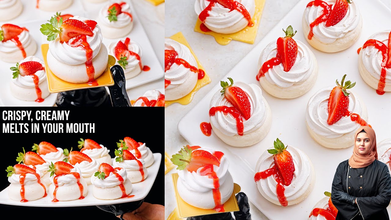 MINI PAVLOVA | light & Crispy Outside, Marshmallow Inside | So EASY!