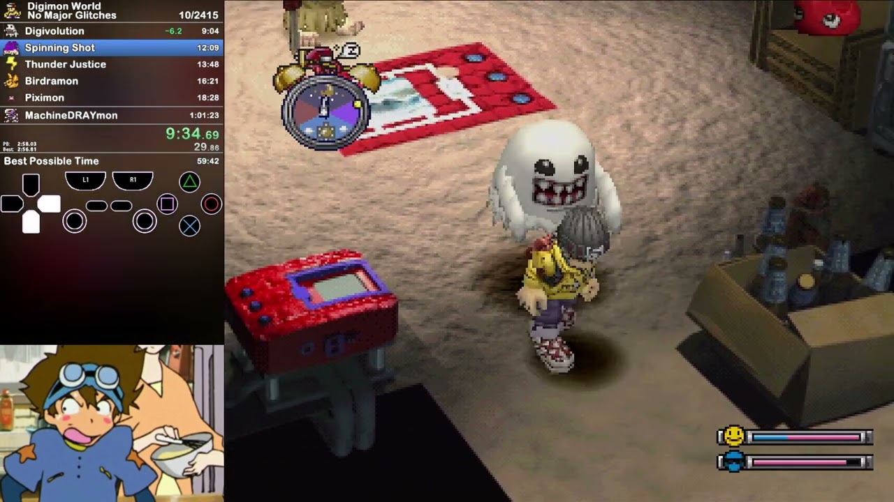 Digimon World - Any% (No Major Glitches) Speedrun in 1:00:38