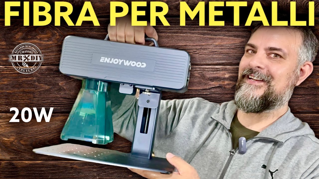 Fibra sul metallo. Per ferro, alluminio, acciaio, ottone, oro. Incisore laser fibra 20W enjoywood M4