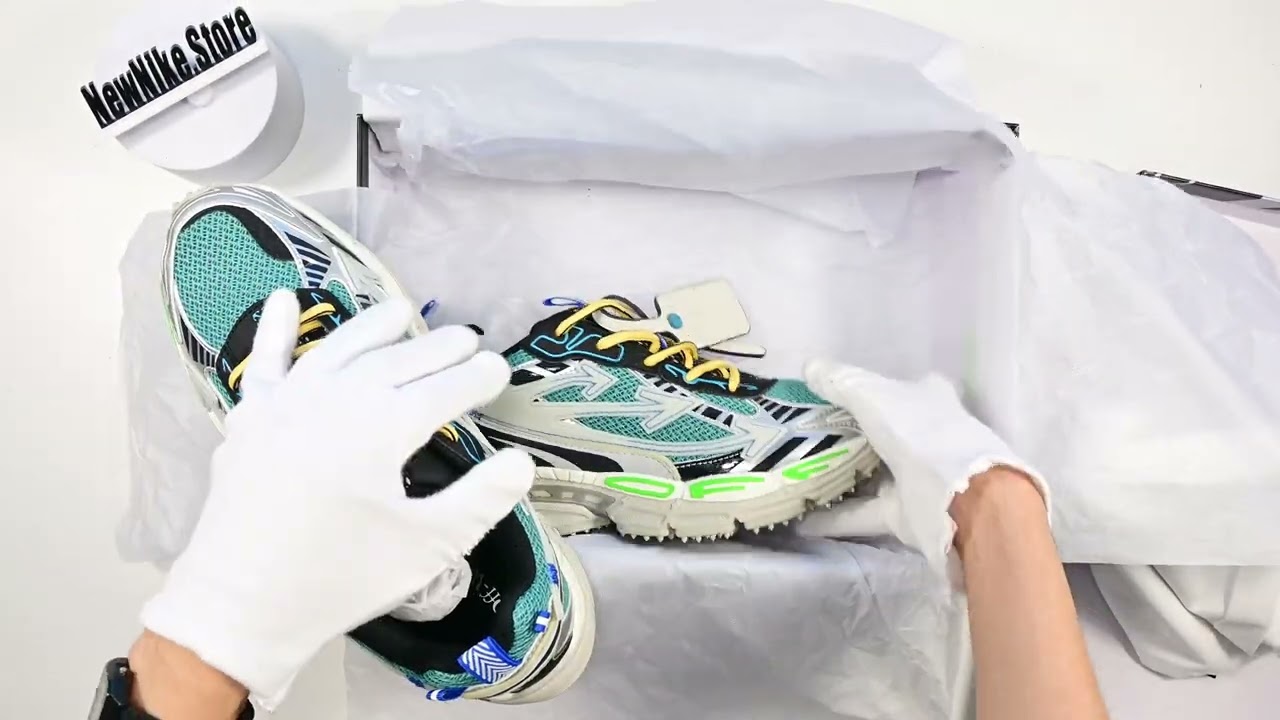 Unbox:  Off White Be Right Back Sneakers Paris Blue Green