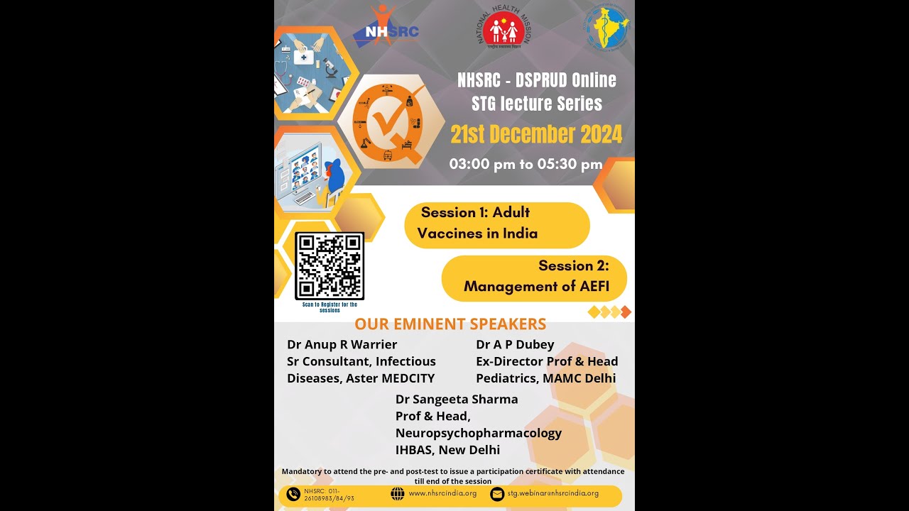 Session 1 on Adult vaccines in India and Management of AEFI ( NHSRC-DSPRUD)