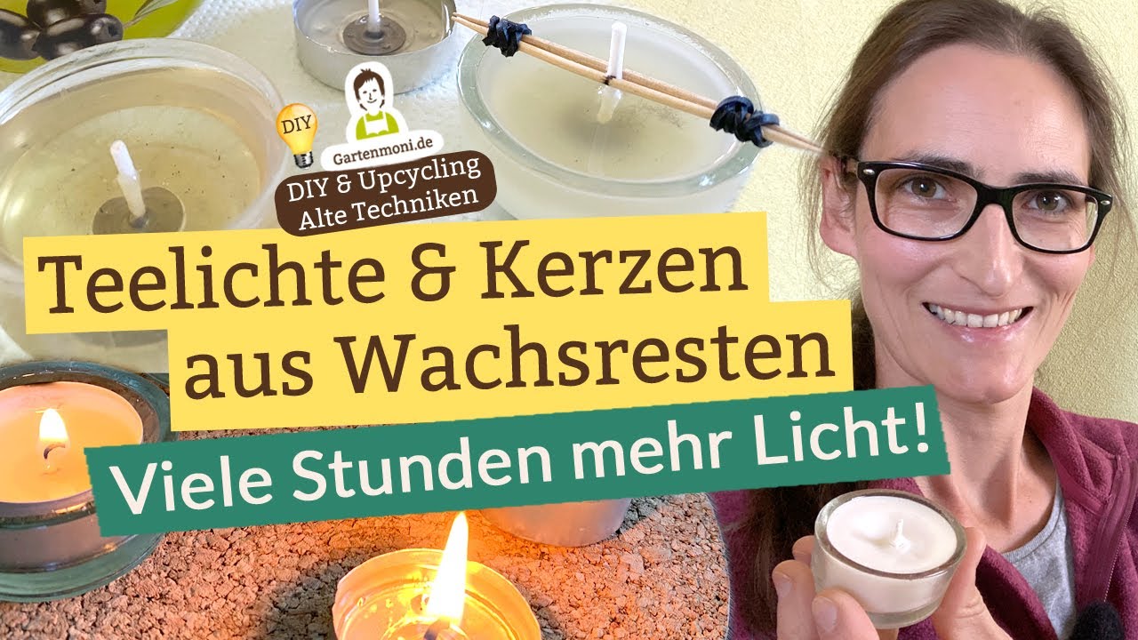 DIY Teelicht - Kerzen aus Wachsresten ganz einfach selber machen! Viele Stunden mehr Kerzenlicht