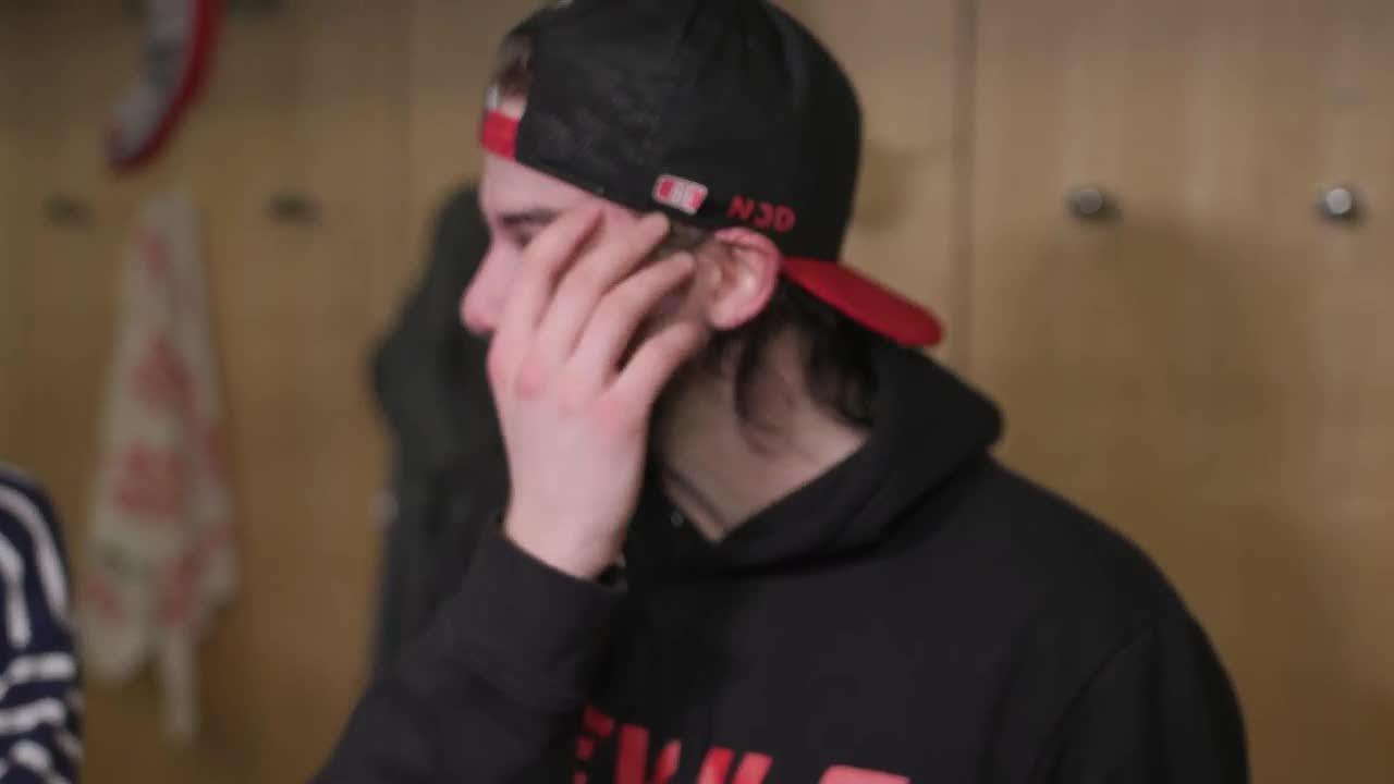 Devils players react after a 3-1 win in Game 4 to tie the series at MSG | NEW JERSEY DEVILS