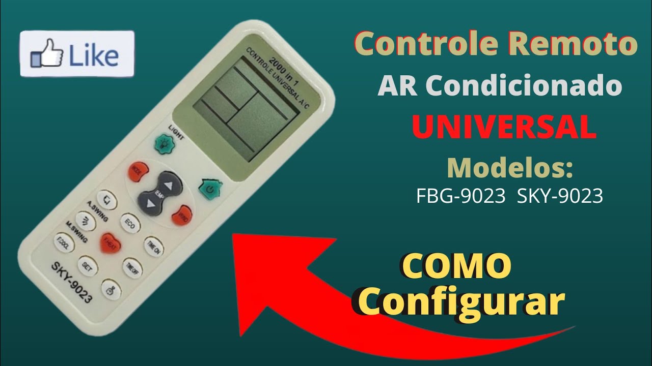 Como configurar o controle universal 2000 In 1 para ar condicionado  FBG-9023  SKY-9023