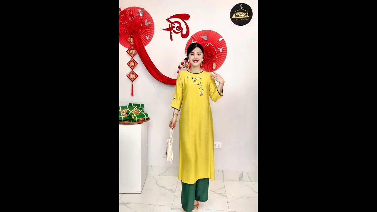 Mã AD40 - Mẫu Áo dài mặc tết thanh lịch, che khuyết điểm - liên hệt đặt hàng: ☎ 0868662126