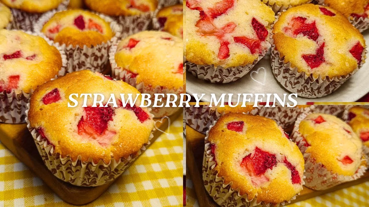 Easy Strawberry Muffins Recipe | Baking Therapy