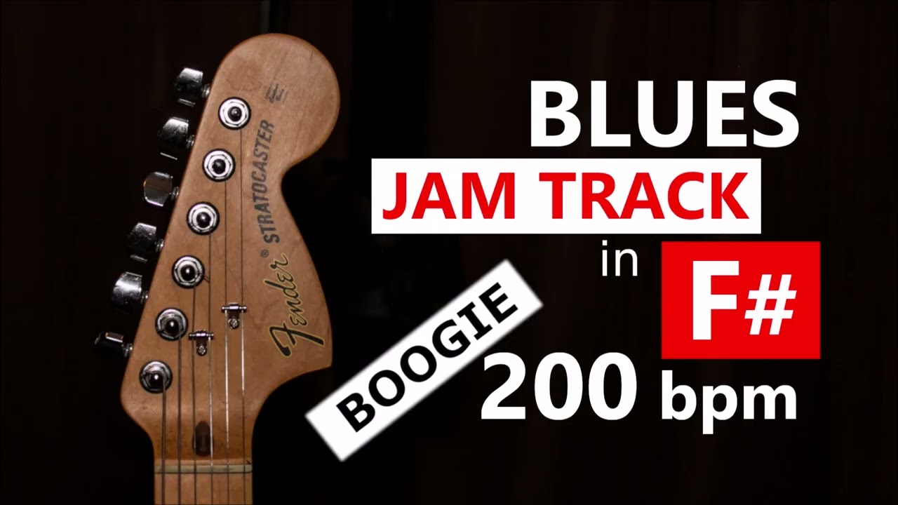 Blues Backing Track in F# - Boogie (200 bpm)