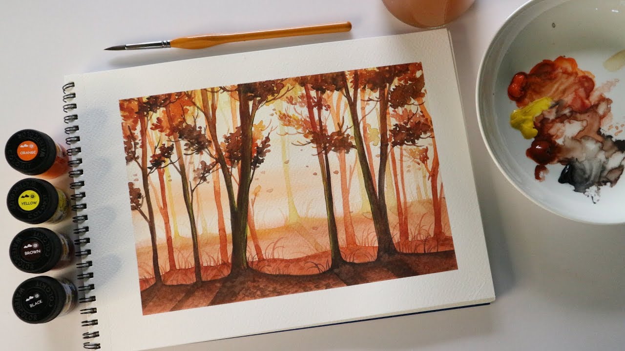 ART#05| Vẽ tranh phong cảnh bằng màu nước Thiên Long #01| Painting Tutorial| VanHien's ART & DIY