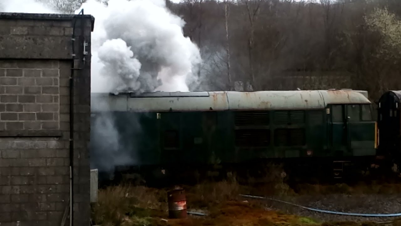 Locomotive Class 31 cold start at Meldon Quarry Dartmoor
