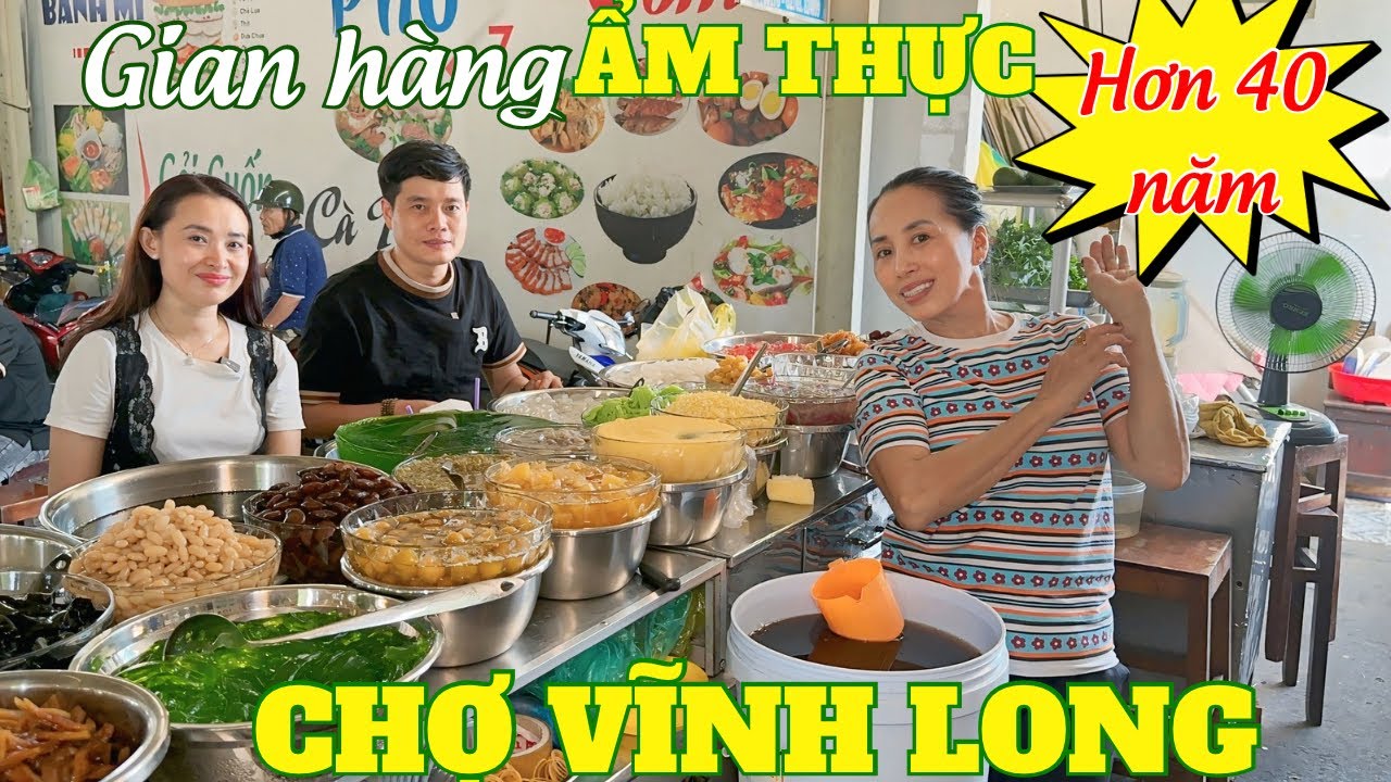 Thùy Kim Khiết đưa SP Khương Dừa thưởng thức ẩm thực đa dạng tại CHỢ VĨNH LONG đa số bán trên 40 năm