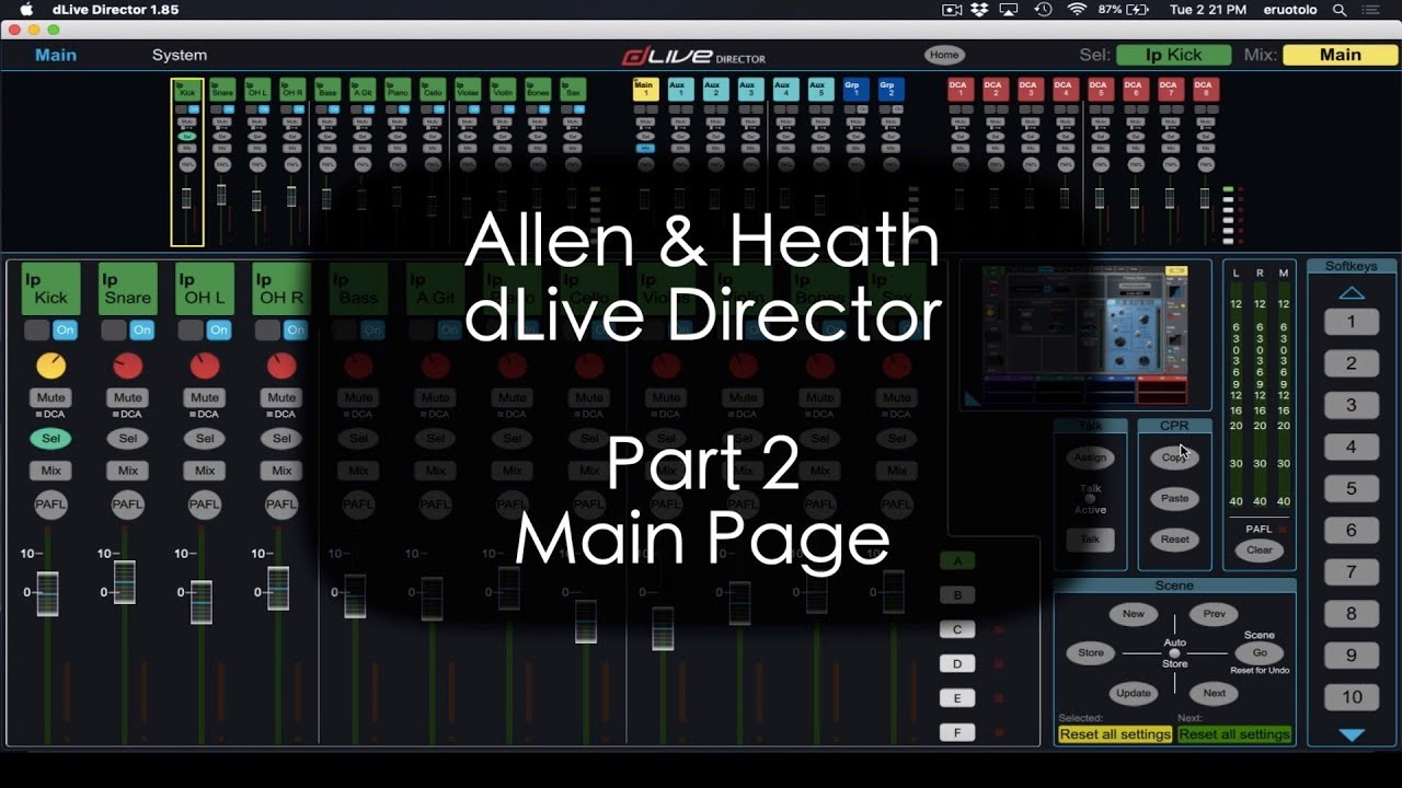 Allen & Heath dLive Director — Учебное пособие по главной странице