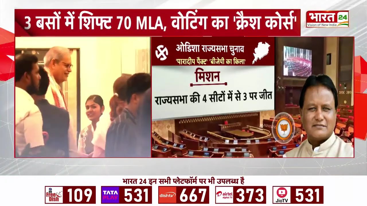 Odisha News: राज्यसभा वोटिंग से पहले BJP का बड़ा गेम! 70 विधायक रिसॉर्ट में शिफ्ट | Latest News