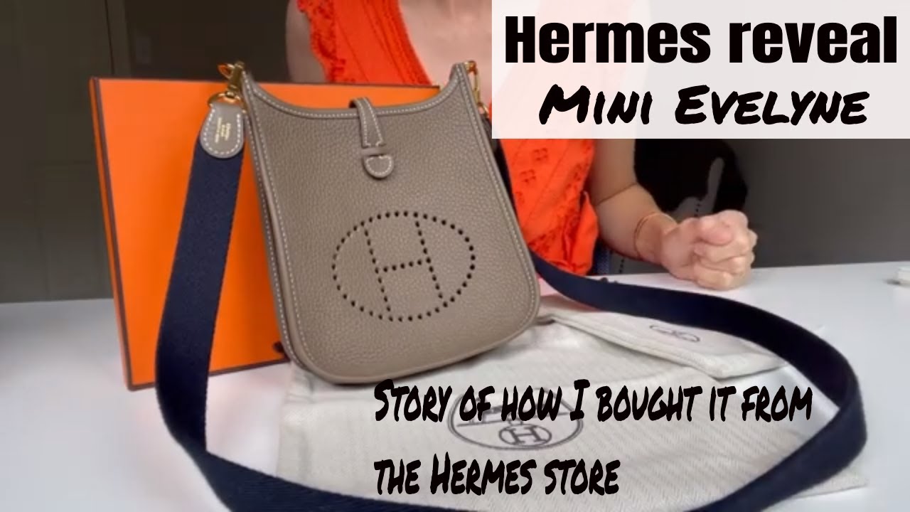 Hermes Mini Evelyne reveal in Etoupe/Bleu Indigo and story of how I bought it from the Hermes store