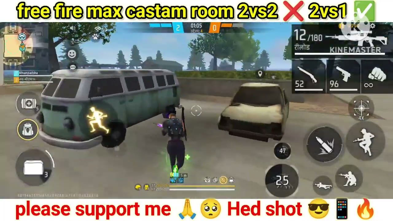 Free fire max castam room 2vs2 ❌ 2vs1 ✅ Please support me 🙏🥺 Hed shot 😎📱🔥 #freefire #gaming #viral 