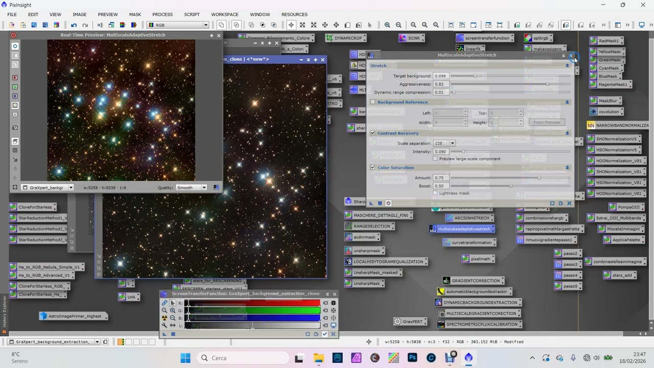 pixinsight su ammasso aperto