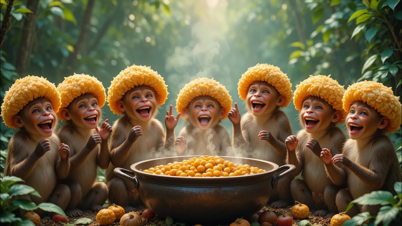 बंदरों ने जगल मे बनाया शोले भटूरे |Monkey made Sholay Bhature | monky cooking food 🥑 monkey cooking