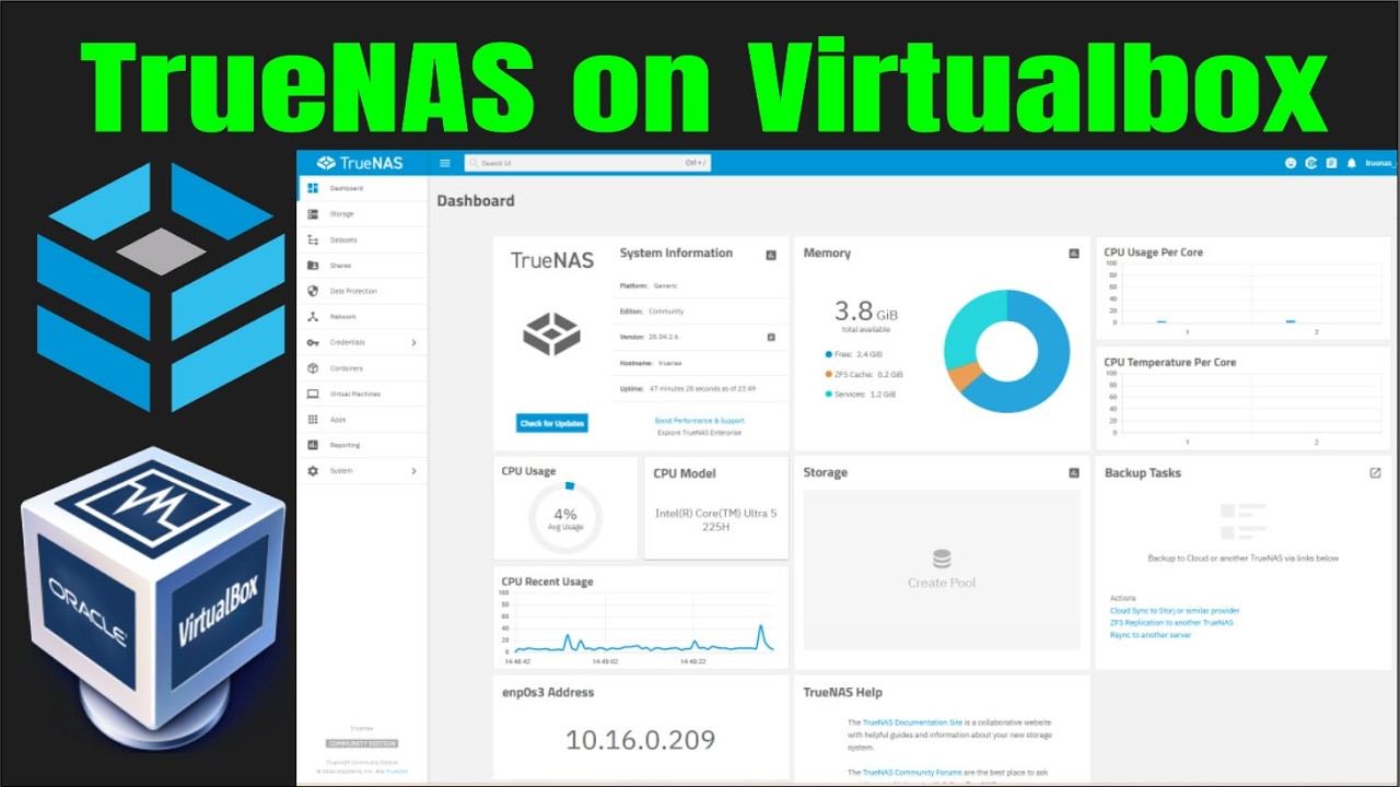 Установка TrueNAS в VirtualBox шаг за шагом | Создание NAS-лаборатории за 8 минут