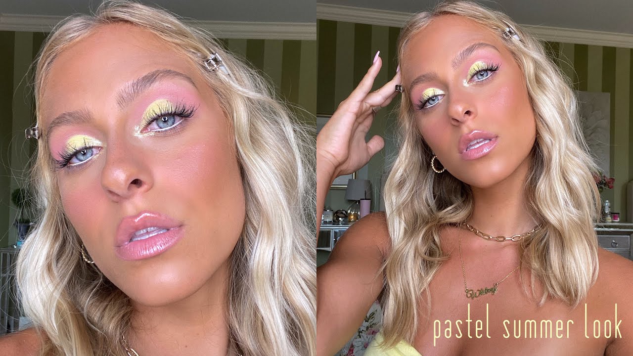 PASTEL PINK & YELLOW SUMMER MAKEUP