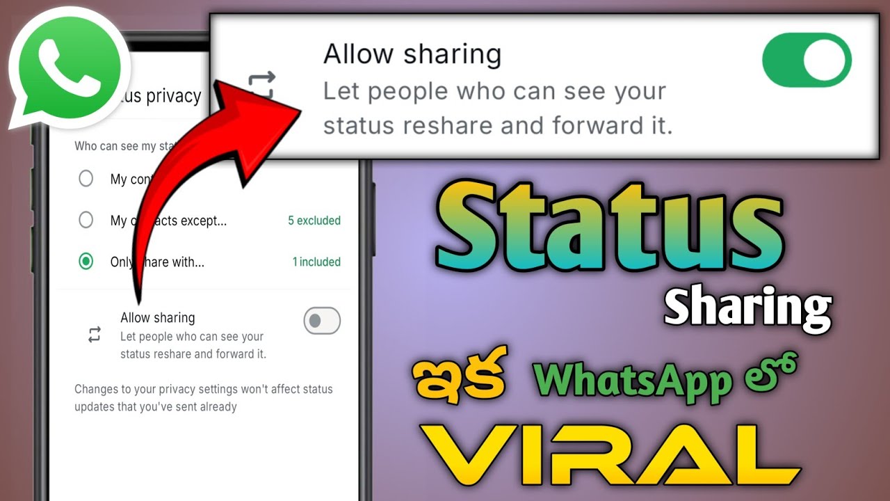 WhatsApp Status Sharing in telugu || whatsapp new features