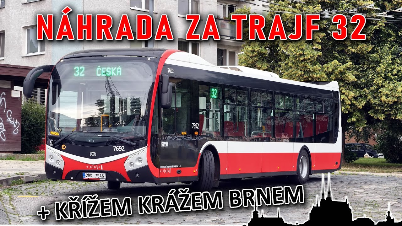 Pestrá operativní záloha a nakonec vystřelená brzdová hadice 🚌 Cab view bus Brno