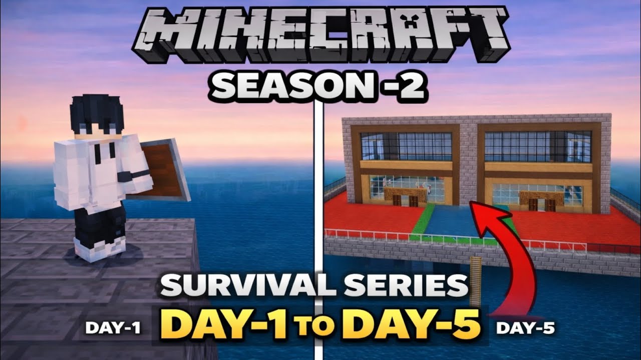 Season -2 Make a Glass & Stone Building in Water Survival Series Part -1.