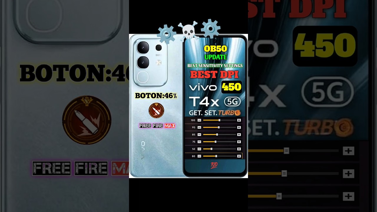 VIVO T4X 5G Free Fire Sensitivity ⚙️ Vivo T4x 5G Best Dpi setting
