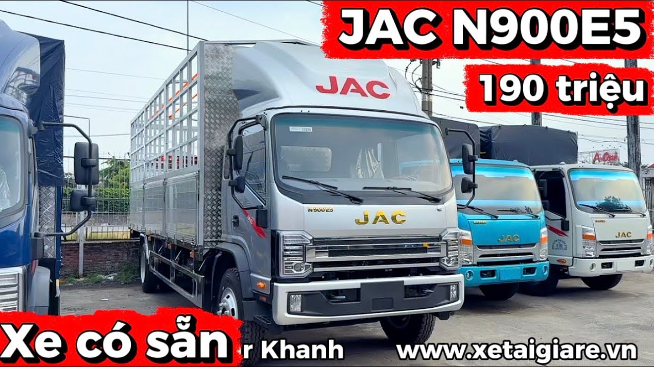 Xe tải Jac N900E5 màu bạc thùng inox bửng nhôm - kèo đà lạt cực đẹp | Xe tải Jac N900 máy cummin mới