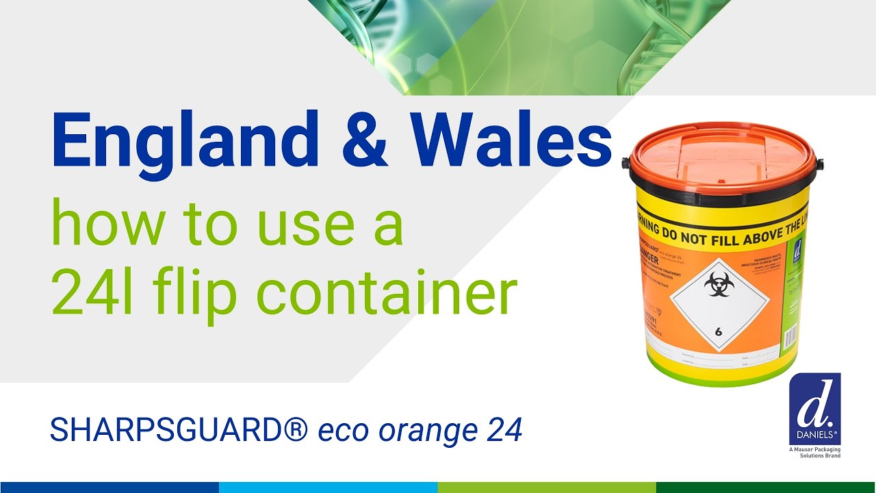 How to use the SHARPSGUARD® eco orange 24 flip lid container