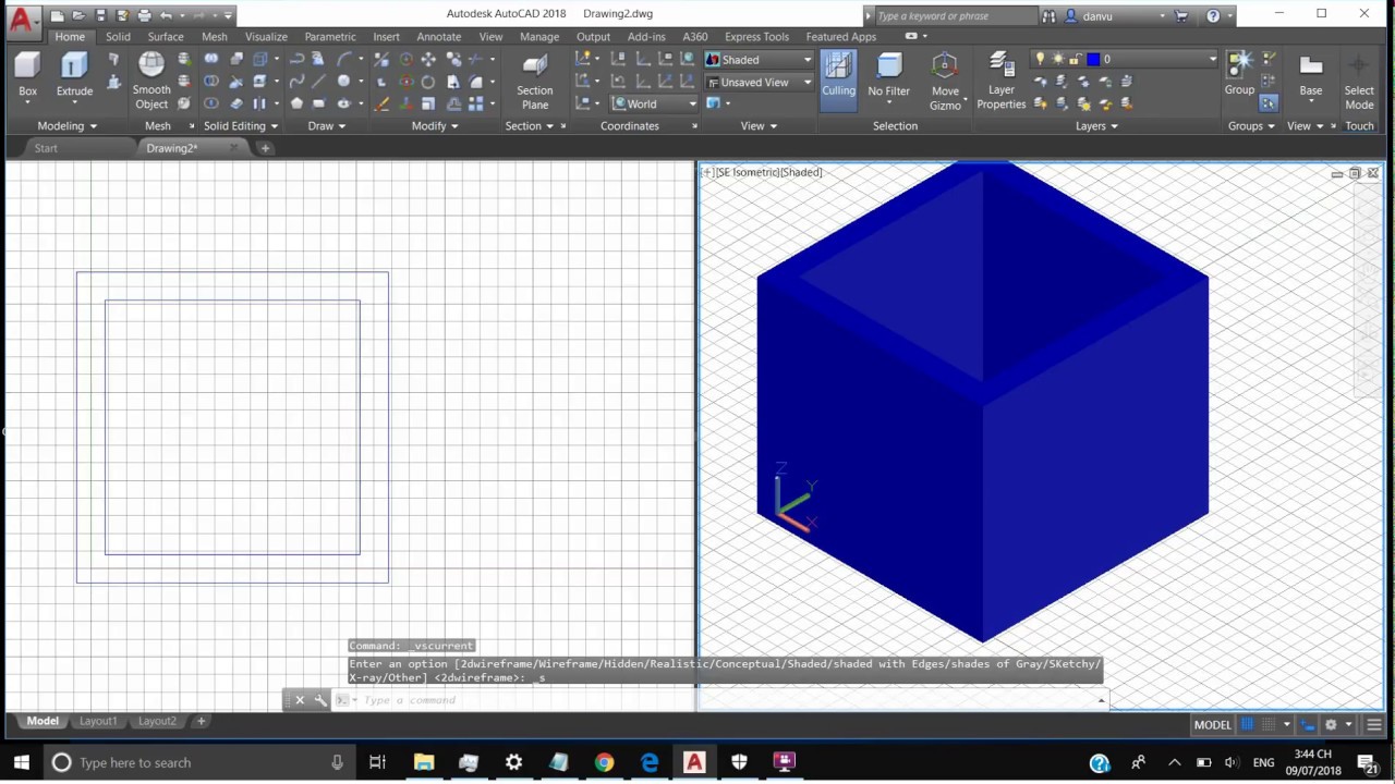 AUTOCAD 2018-3D-POLYSOLID-DW