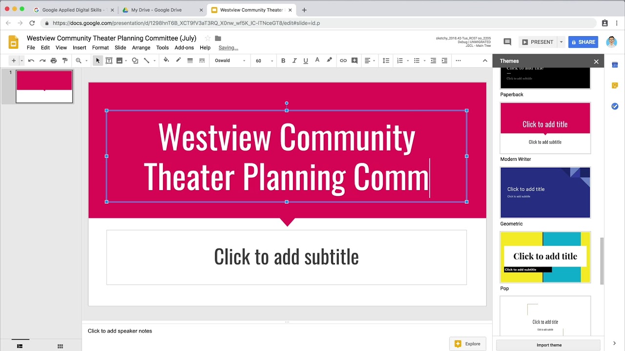Present Your Agenda Using Google Slides