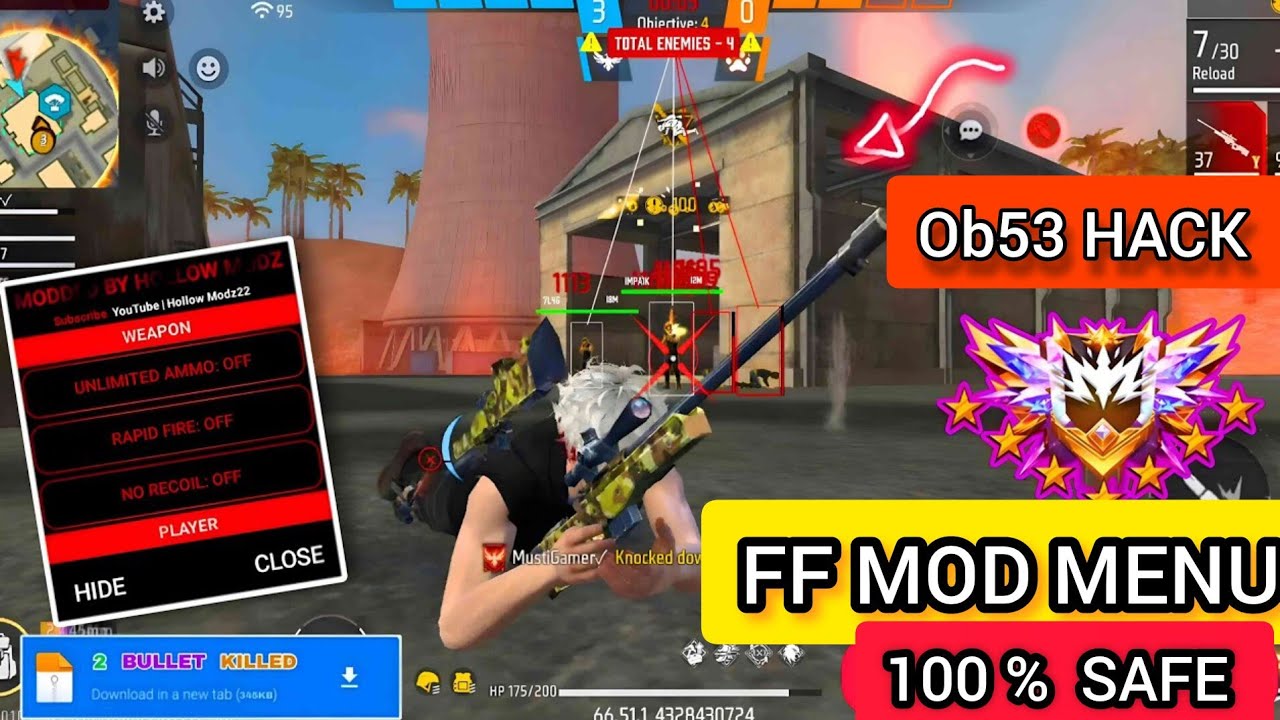 FREE FIRE OB53 UPDATE MOD MENU 🔥 FF OB53 ANTIBAN MOD MENU 🔥 FF AUTO KILL FLY HACK OB53 UPDATE HACK 