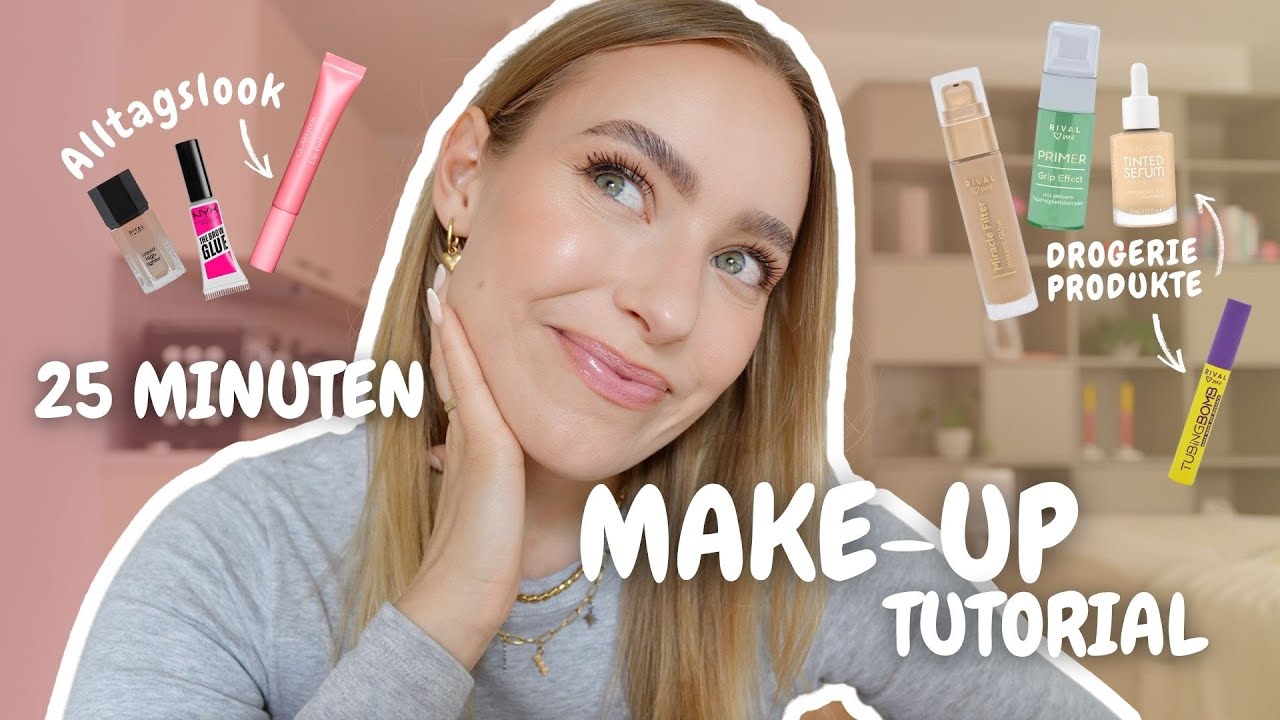 Mein komplettes Make-up-Tutorial mit Drogerie Produkten! 🎀✨ (Schritt f&uuml;r Schritt & easy)