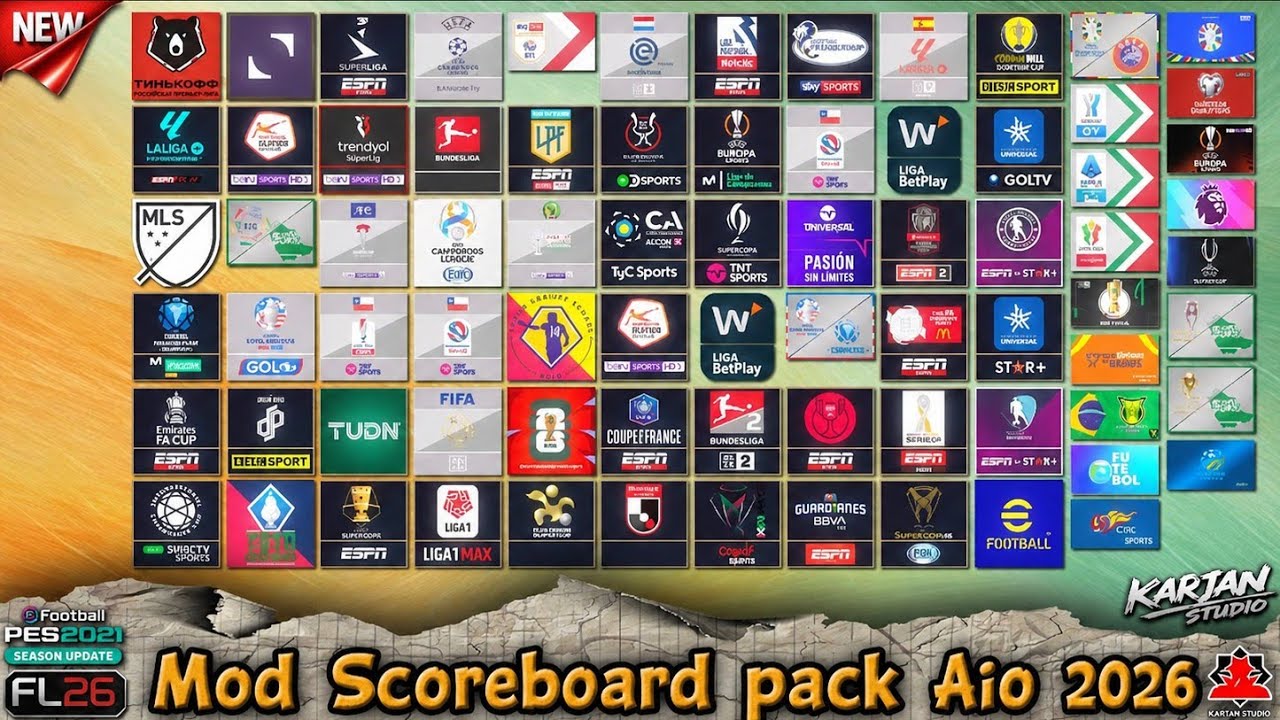 Mod Scoreboard Pack AIO Season 2026 + installation - PES 2021 & Football Life 2026