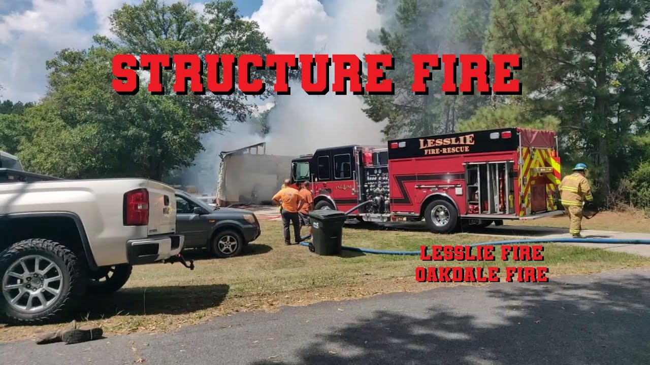 STRUCTURE FIRE | Garage, Vehicle and Grass On Fire | Lesslie Fire | Oakdale Fire