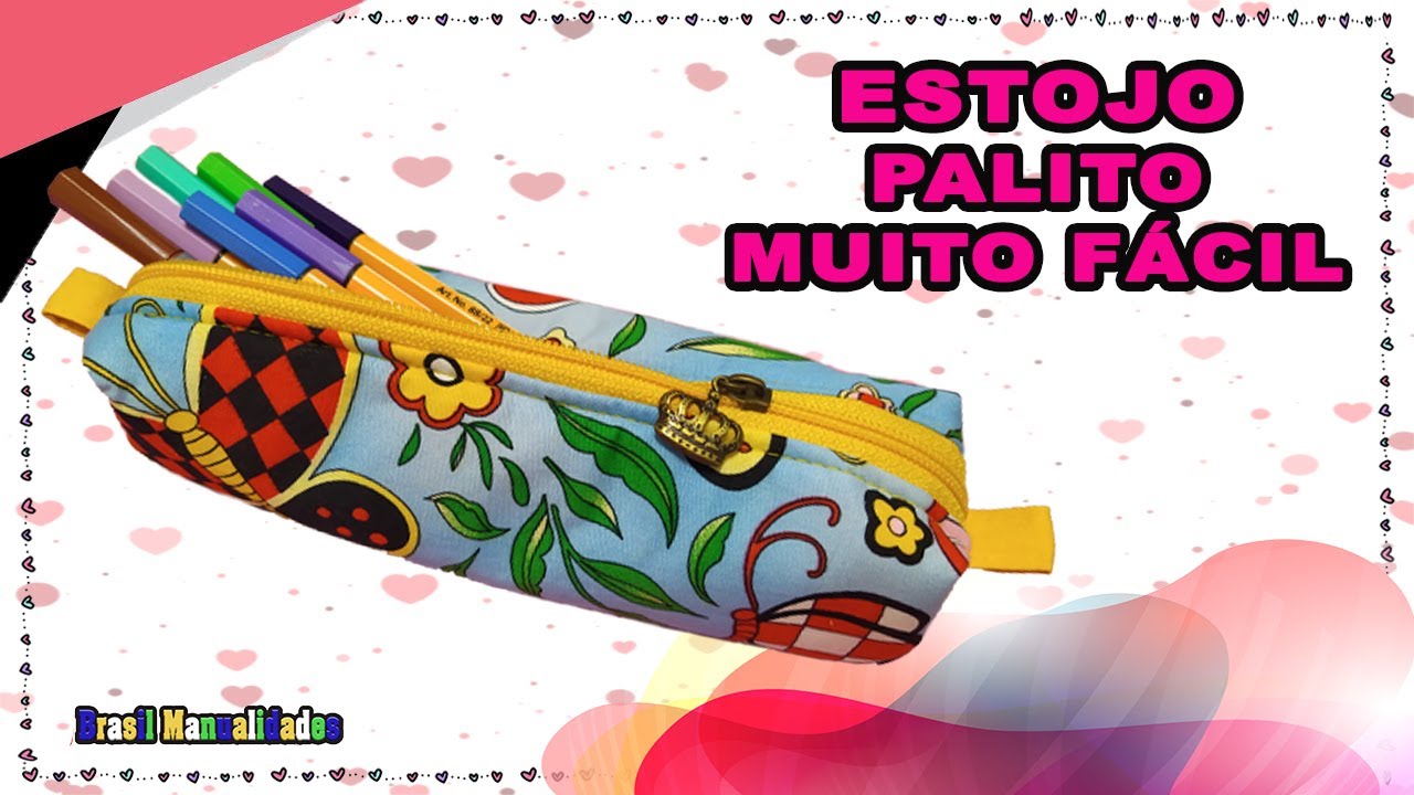 ESTOJO PALITO - ESTOJO SLIM - ESTOJO ESCOLAR FÁCIL DE FAZER
