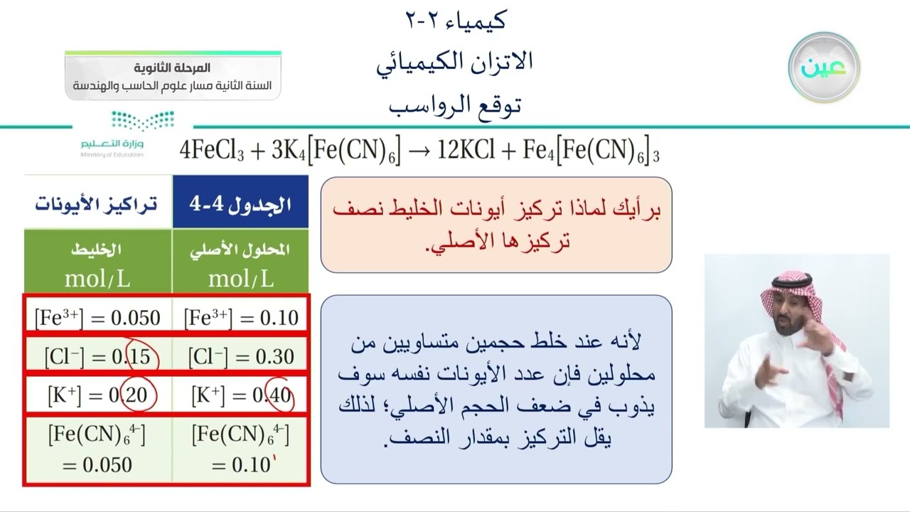 توقع الرواسب - الكيمياء (2-2) - مسار علوم الحاسب والهندسة - السنة الثانية
