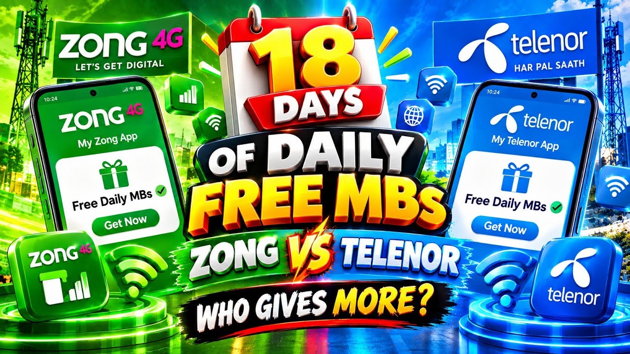 🔥 18 Days of FREE MBs 😱 | Zong vs Telenor &mdash; Who Gave the MOST Internet? 🏆