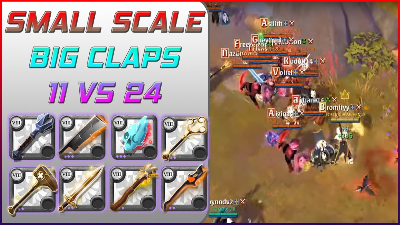 Albion Online | Small Scale PvP 24vs11| Hand of Justice TANK POV
