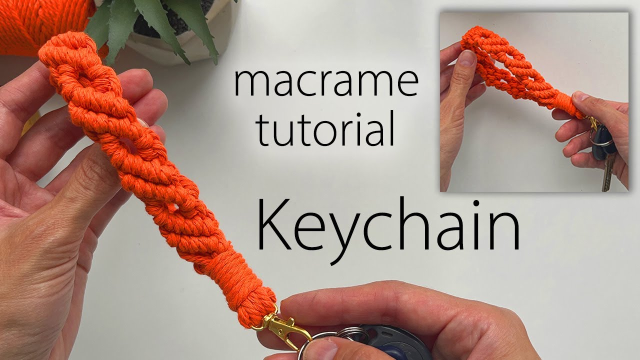 Tutorial DIY Macrame Wristlet Keychain for beginner / Schlüsselanhänger Makramee / llaveros macrame