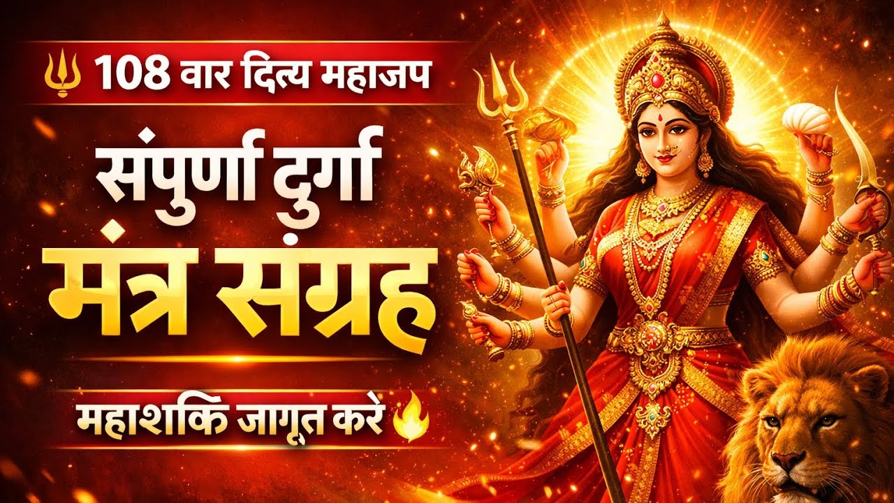 संपूर्ण दुर्गा मंत्र संग्रह 🙏 | 108 बार दिव्य महाजप 🔥 | Most Powerful Durga Mantra #durgamantra 