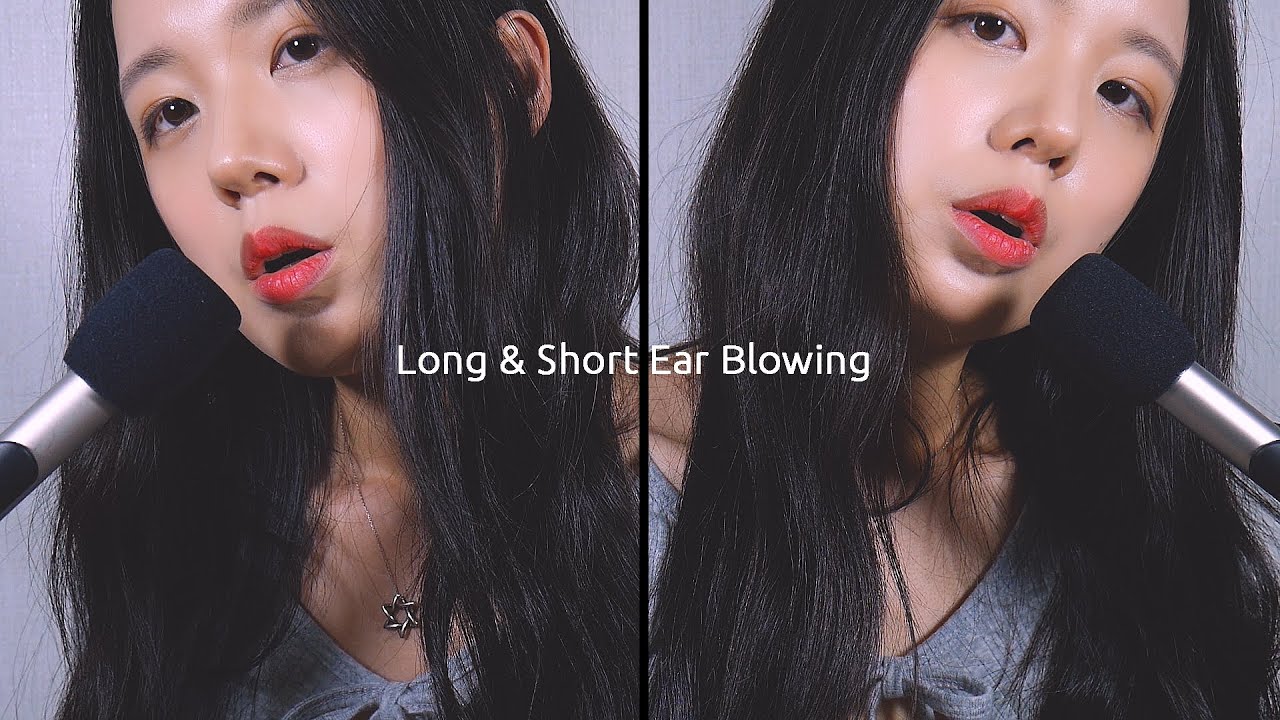 ASMR Ear Blowing Long & Short | Foam mic | Rode nt5 | Deep Breathing | Twin ASMR (No Talking)