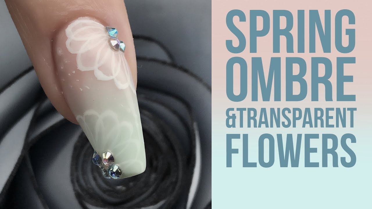 Pastel Ombre with Hand Painted Transparent Flowers and Crystal Embellishments