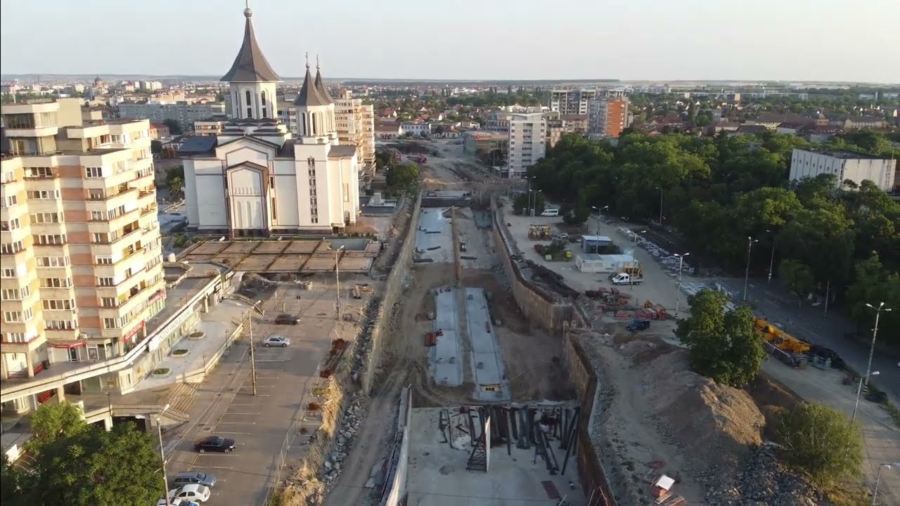 Oradea | Piața Cetății - Emanuil Gojdu , stadiu lucrări la pasaje si parcarea subterană 19.07.23