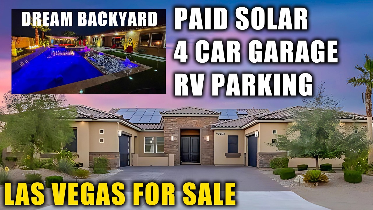 Las Vegas Home for Sale | Paid SOLAR Power | Sparkling Pool | Outdoor Kitchen | 4 Bed | Built 2019
