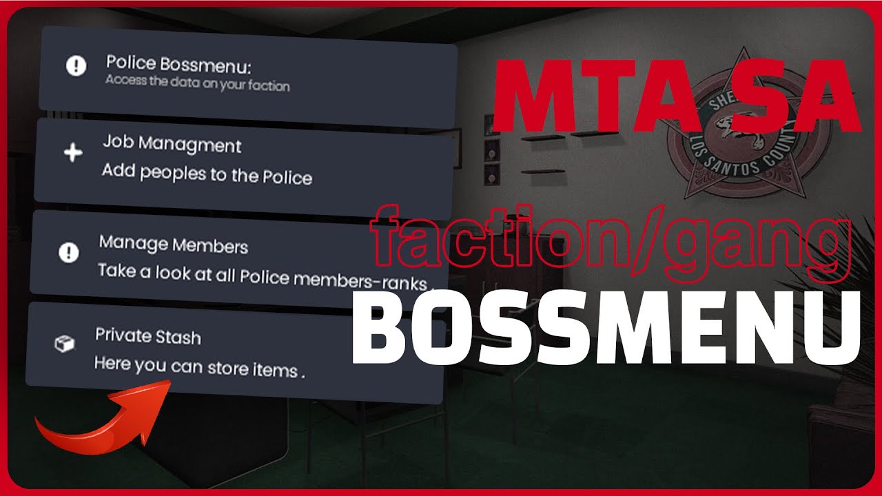MTA:sa factions/gangs Bossmenu system