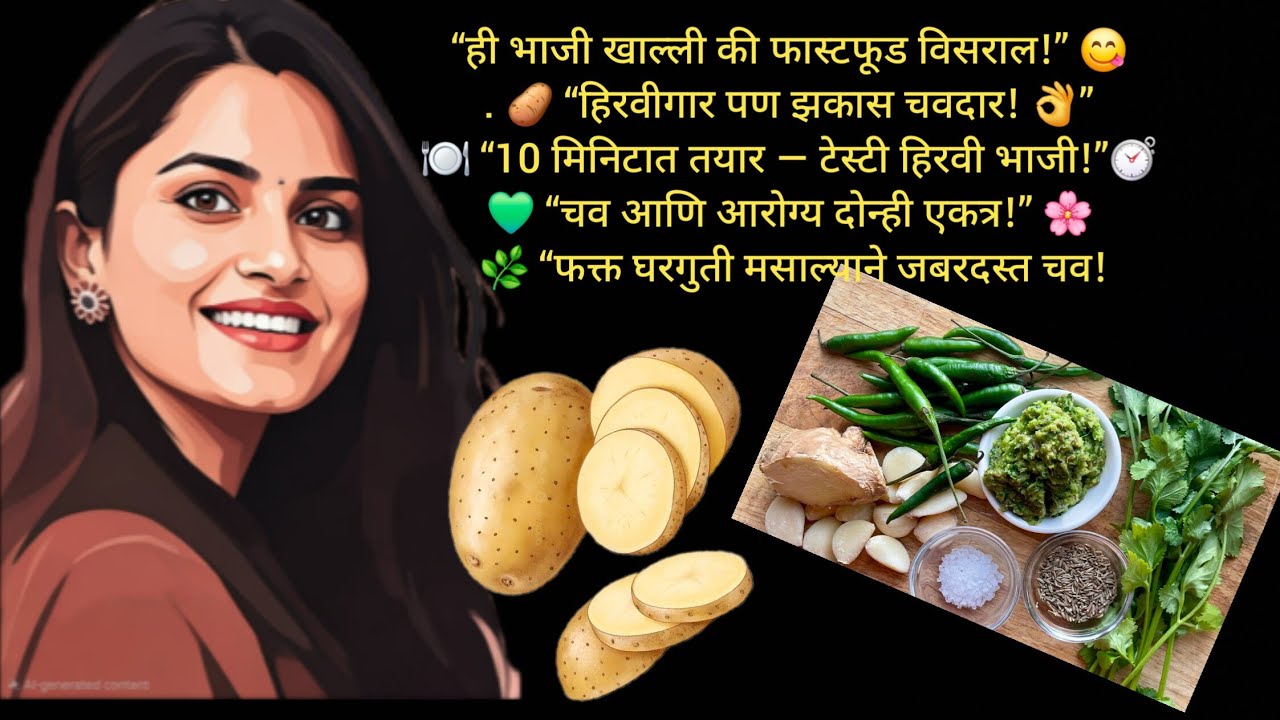  हिरव्या मसाल्याची झकास भाजी | घरचं हेल्दी जेवण चवीचा रंग हिरवा 🌿 | Quick & Healthy Recipe
