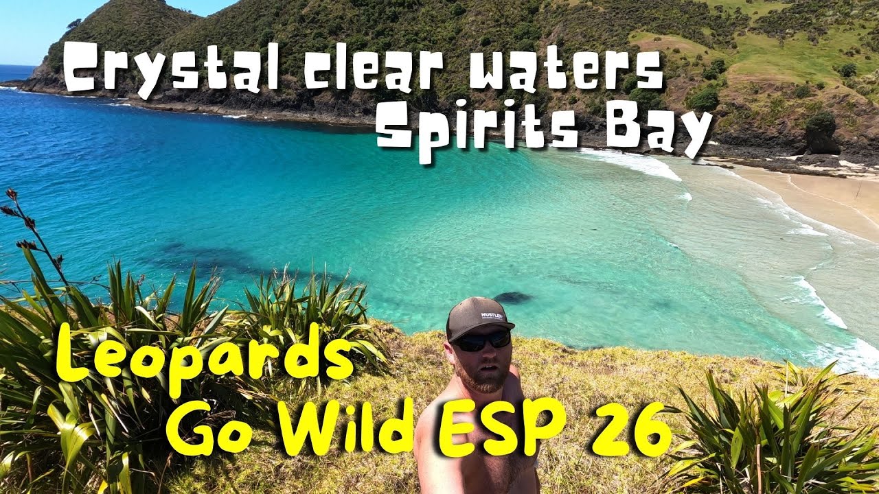 Crystal clear beach #Spirits bay.  Episode 27 #retrocaravan