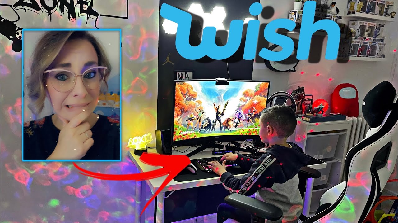 JE DÉFI MA MÈRE DE RELOOKER MON SETUP GAMING AVEC DES PRODUITS DE CHEZ WISH !!!