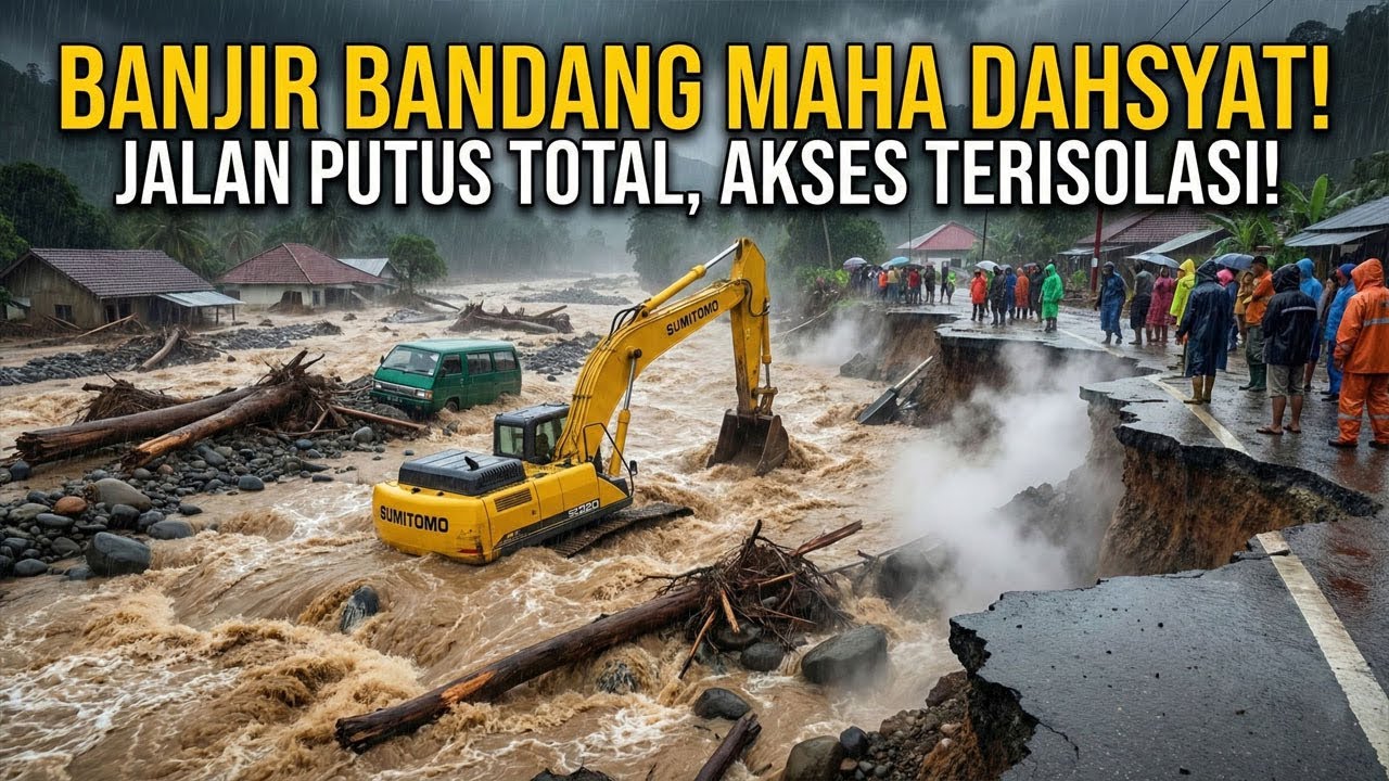 ASLI MENGERIKAN !!! CUACA MEMBURUK, Menit Menit Banjir Bandang Terjang Kota Padang Jalan Putus Total
